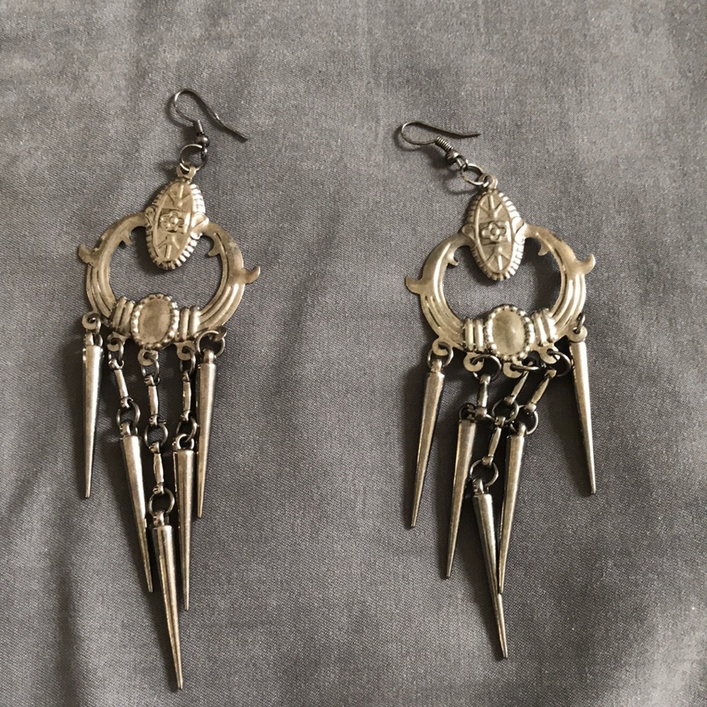 Metallic gray earrings